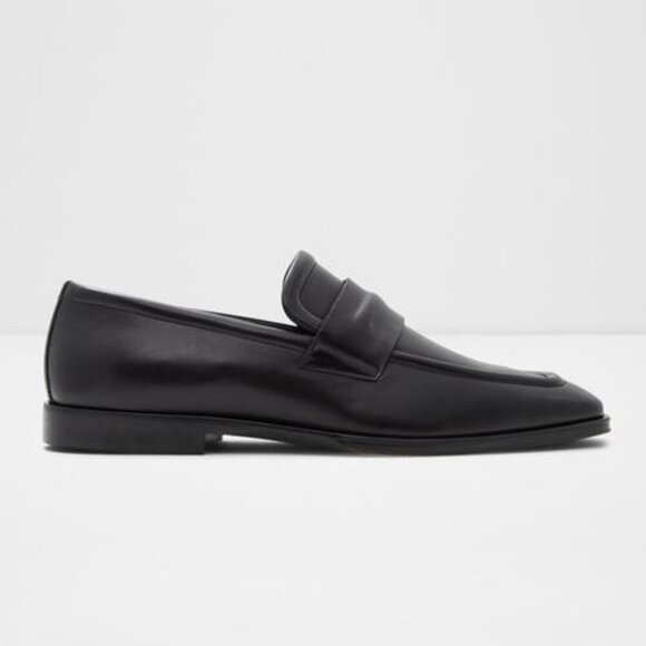 ALDO Dark Academia Square Toe Penny Loafers Black Leather Size 12 main image 9